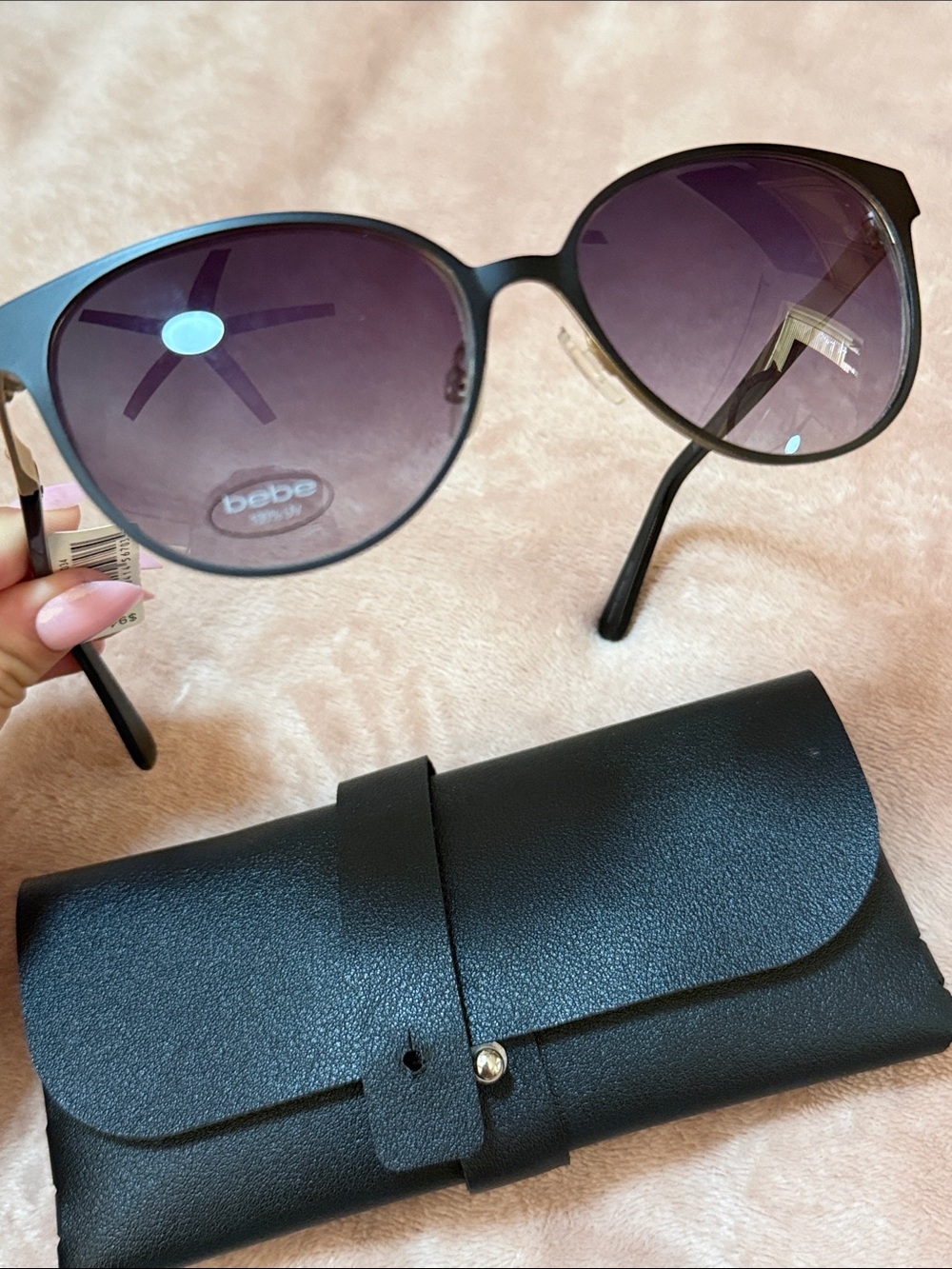 bebe Black Sunglasses with Dark Purple Gradient Lenses - Picture 6 of 6